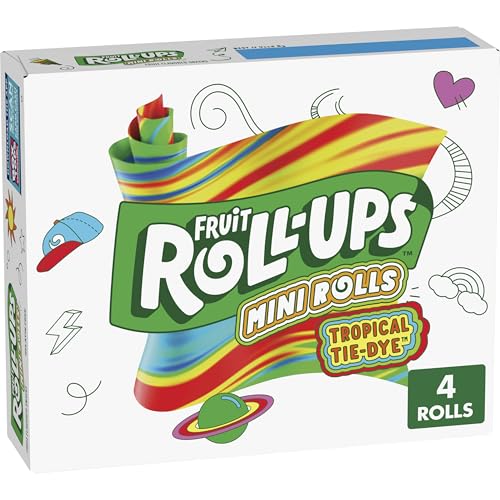 4 Count Fruit Roll-Ups Tropical Tie-Dye Mini Rolls