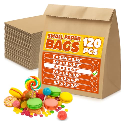 120 Count Small Paper Treat Bags