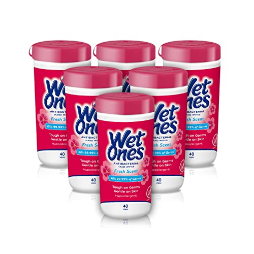 6 Pack Wet Ones Antibacterial Hand Wipes 40ct