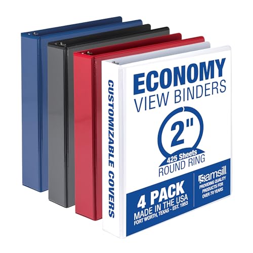 4 Pack Samsill 2 Inch 3 Ring Binders