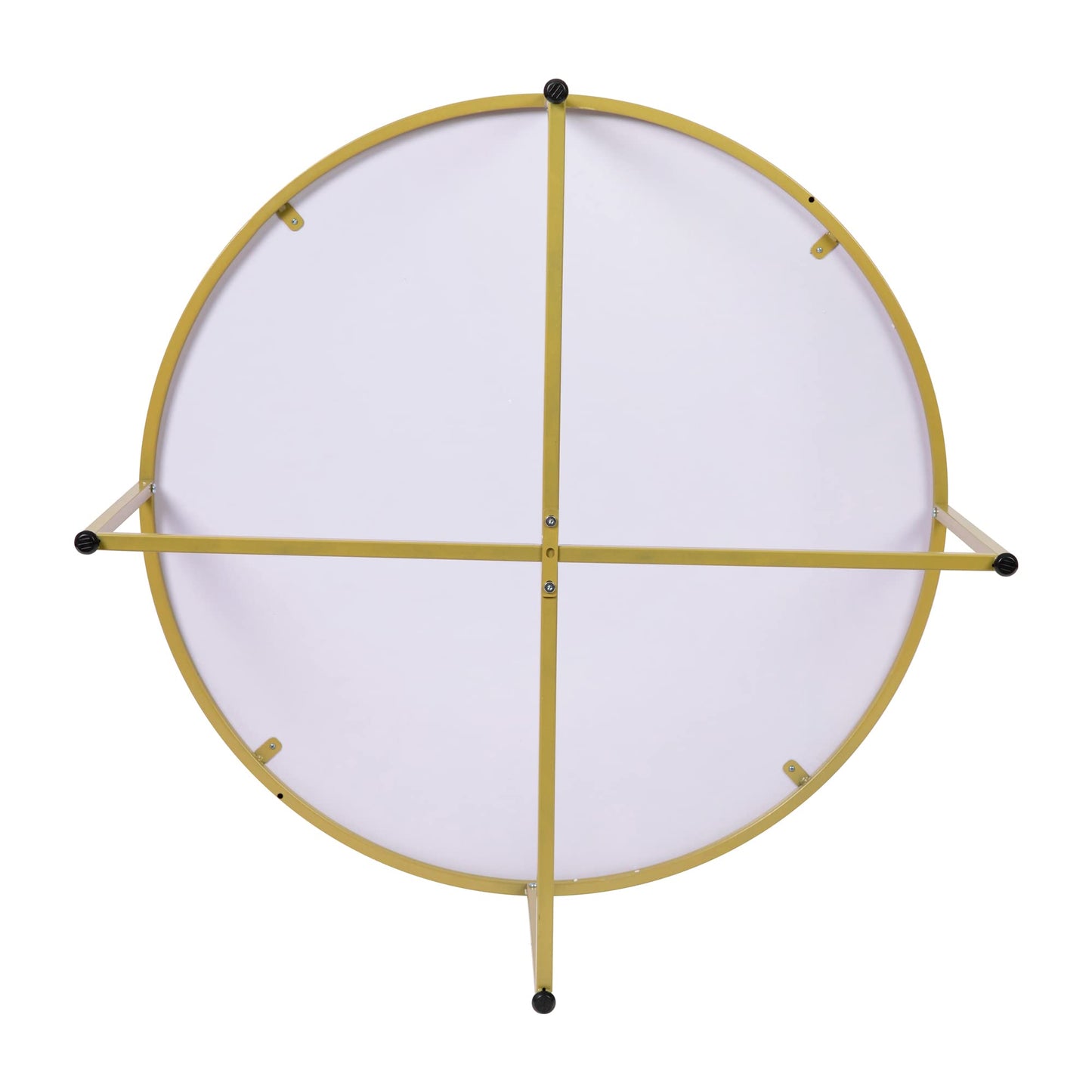 Flash Furniture Hampstead Collection Coffee Table - Modern White Marble Finish Coffee Table - Crisscross Brushed Gold Frame
