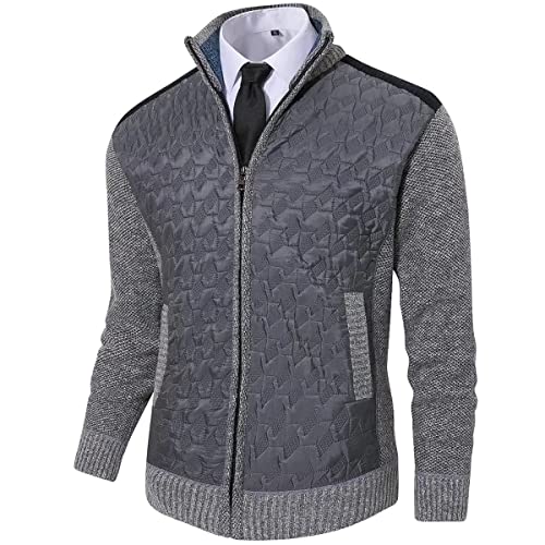 Zip Up Knitted Stand Collar Cardigan Sweater