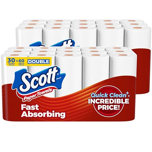 30 Double Rolls Scott Paper Towels Choose-A-Sheet