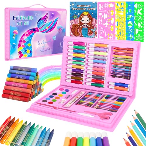 Kids Mermaid Art Drawing and Coloring Set
