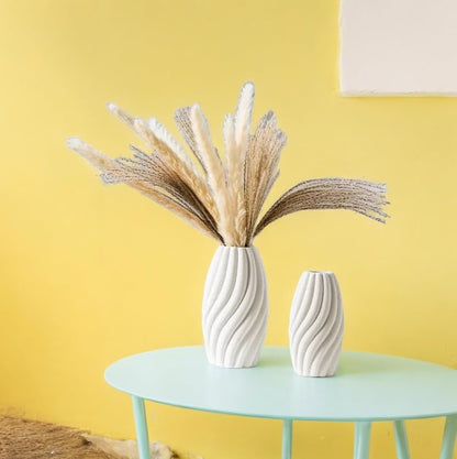 Rustic Ceramic Vase for Pampas Grass Decor