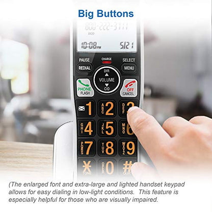 AT&T BL102-2 DECT 6.0 2-Handset Cordless Phone for Home with Answering Machine, Call Blocking, Caller ID Announcer, Audio Assist, Intercom, and Unsurpassed Range, Silver/Black