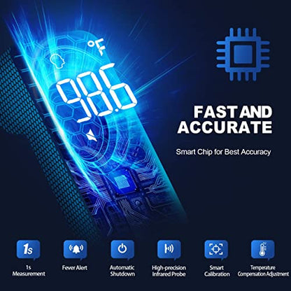 No-Touch Thermometer for Adults and Kids, Digital Accurate Thermometer with Fever Alarm, 1 Second Fast Result, FSA Eligible, Easy to use, 2 in 1 Mode Health Care Thermometer