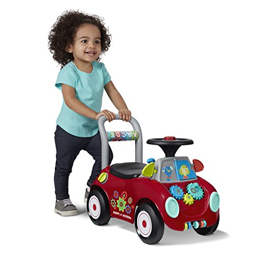 Radio Flyer Busy Buggy, Sit to Stand Toddler Ride On Toy, Ages 1-3, Red Kids Ride On Toy, Large