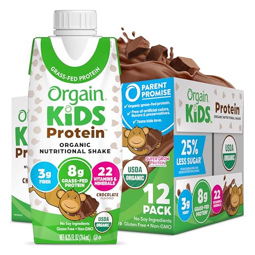 12 Pack Orgain Kids Protein Nutritional Shakes, 8.25oz