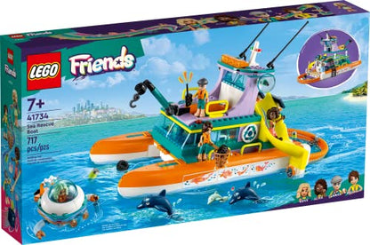 LEGO Friends Sea Rescue Boat 41734 Building Toy Set for Boys & Girls Ages 7+ Who Love The Sea, Includes 4 Mini-Dolls, a Submarine, Baby Dolphin and Toy Accessories for Ocean Life Role Play