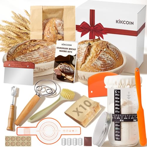 13 Piece Sourdough Bread Proofing Basket Starter Kit