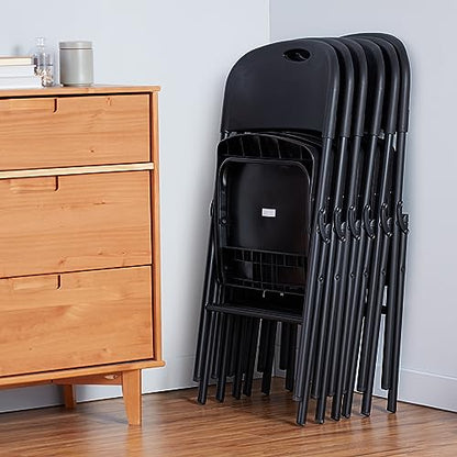 6-Pack Foldable Plastic Chairs - 350 lb Capacity