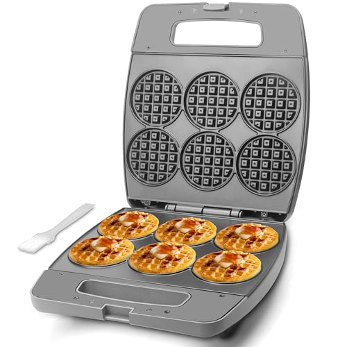 6 Mini Waffle Maker Machine, Nonstick Breakfast Appliance