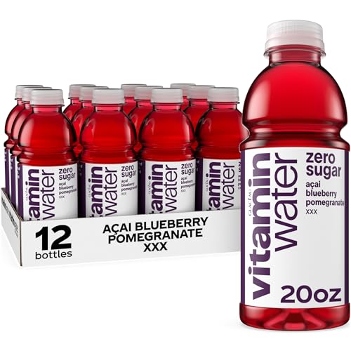12 Pack vitaminwater Zero Sugar Flavored Water, 20oz Bottles