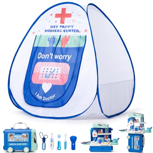 Kids Pop Up Hospital Play Tent with Toy Set