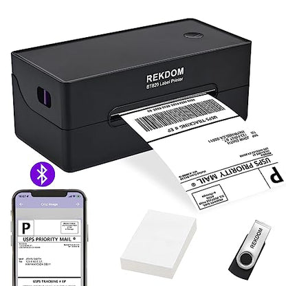 REKDOM Bluetooth Label Printer, 4x6” Shipping Label Printer, Wireless Thermal Label Printer Compatible with Phone,Tablet and Windows, Amazon,Ebay,USPS.
