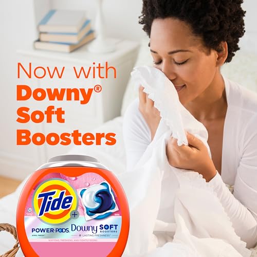 Tide Power PODs 2-in-1 Laundry Detergent Pods with Downy Soft Boosters, Lasting Freshness with April Fresh Scent, 45 Count