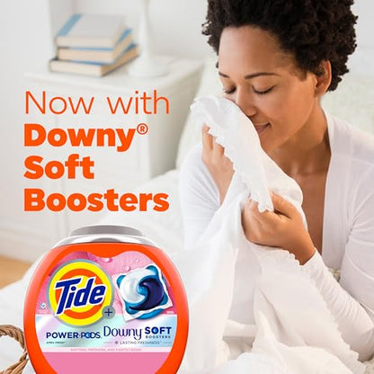 Tide Power PODs 2-in-1 Laundry Detergent Pods with Downy Soft Boosters, Lasting Freshness with April Fresh Scent, 45 Count