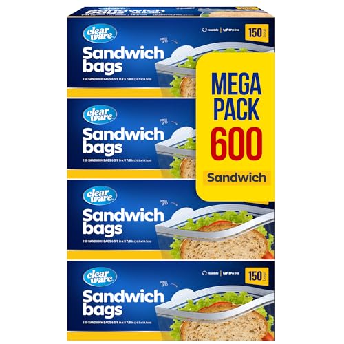 600 Count Resealable Sandwich Food Storage Bags