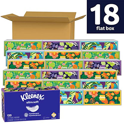 Kleenex Ultra Soft Facial Tissues, 18 Boxes