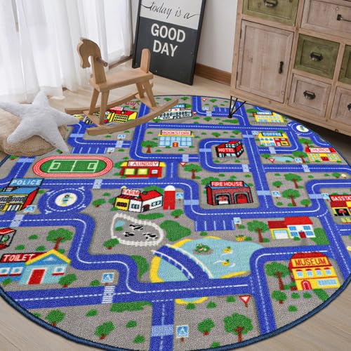 Large Kids City Road Play Mat Rug