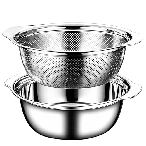 1.5 Quart Stainless Steel Kitchen Colander Strainer Bowl