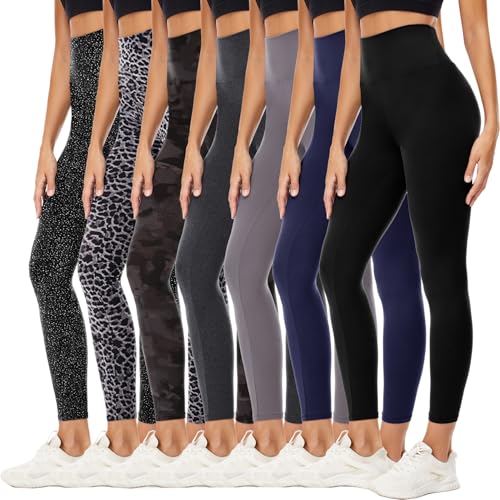 7 Pack Fleece Lined Thermal Leggings for Women