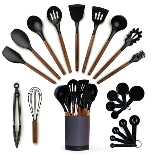 22 Piece Silicone Kitchen Utensil Set with Holder