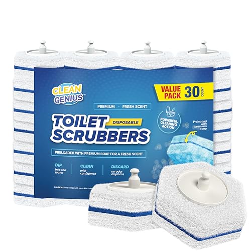 30 Count Disposable Toilet Cleaning Scrubbers Prefilled