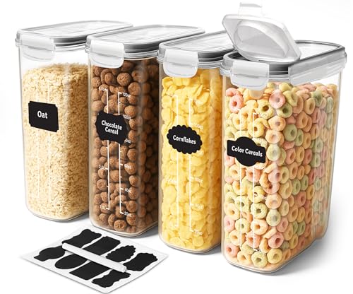 4 Pack 4L Airtight Cereal Storage Containers