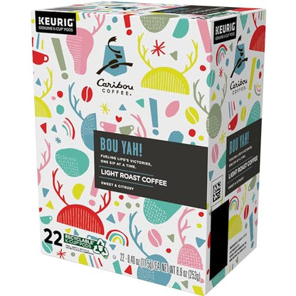 Caribou Coffee Bou-Yah, Keurig Single Serve K-Cup Pods, 22 Count