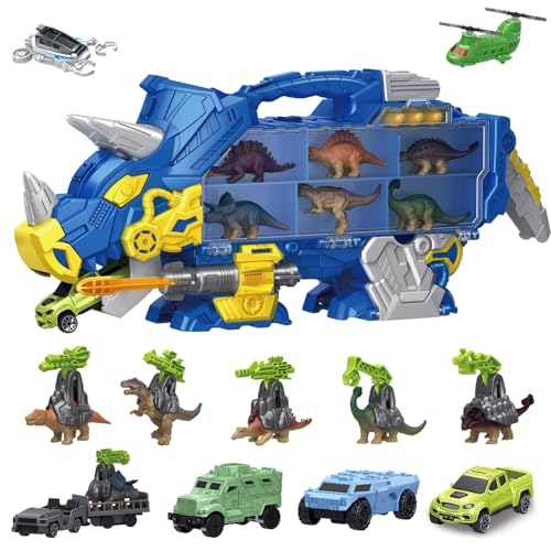 Dinosaur Carrier Truck with Triceratops Toy Set