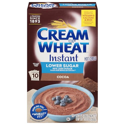 6 Pack Cream of Wheat Lower Sugar Cocoa Instant Cereal
