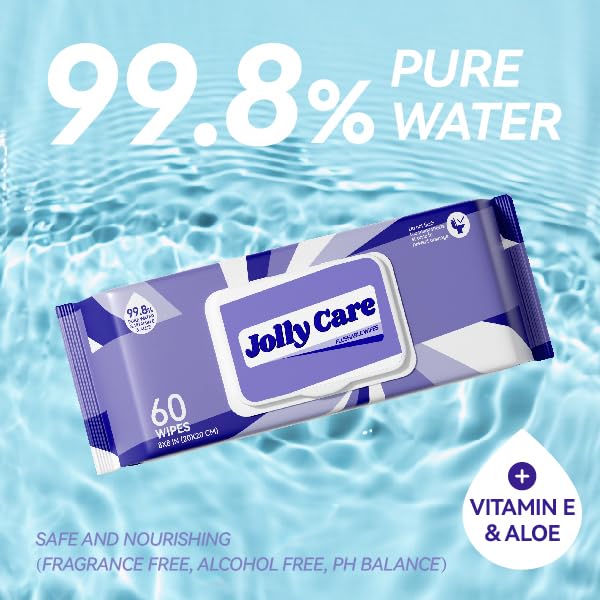 Jolly Care Flushable Wipes with Aloe Vera