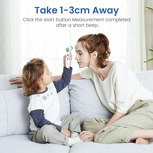 Thermometer for Adults, FSA Eligible, High Accuracy, No-Touch Digital Thermometer with Fever Alarm and Memory Function, Ideal for Babies, Kids, Home and Office Use