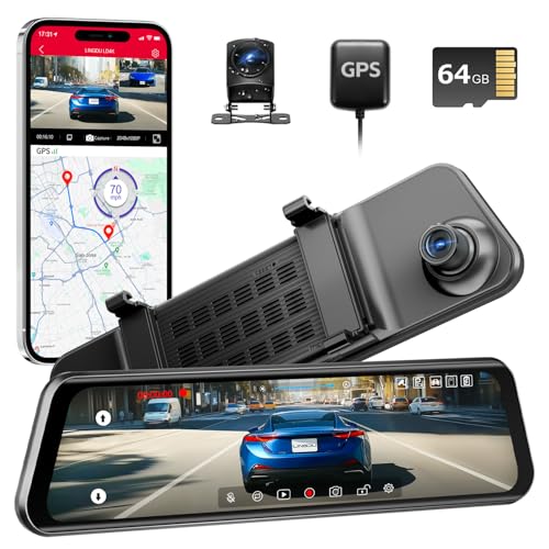 12-Inch 4K Front and Rear Mirror Dash Cam