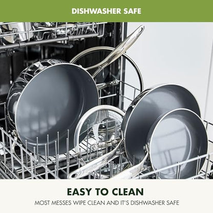 GreenPan 12" Tri-Ply Stainless Steel Wok with Lid