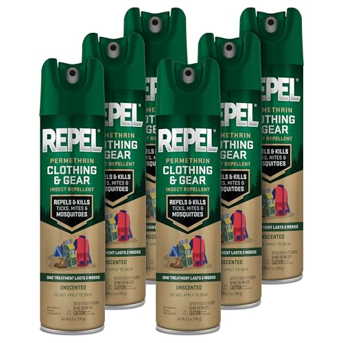 6 Pack Repel Permethrin Clothing & Gear Insect Repellent