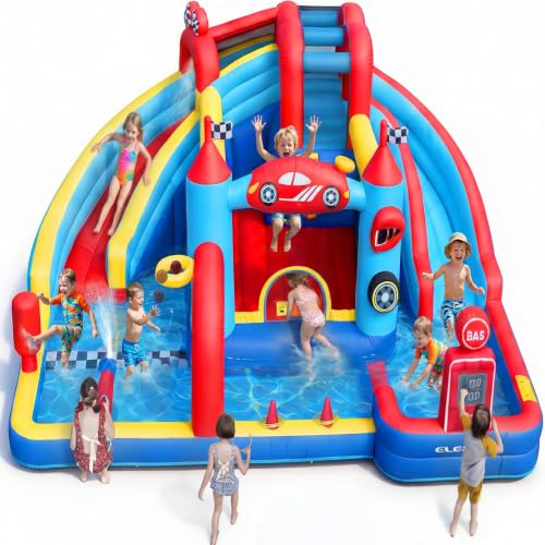 Inflatable Double Slide Kids Water Park with Blower