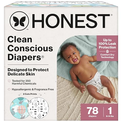78 Count Honest Company Hypoallergenic Baby Diapers