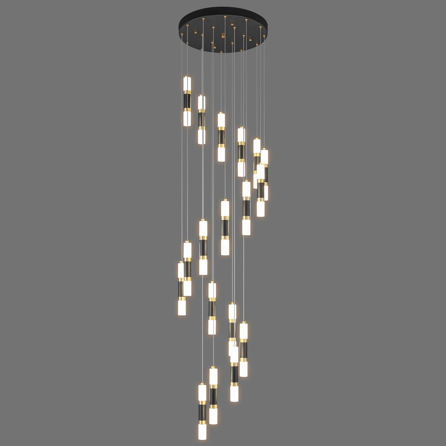 UPDATE: DEAD ❗ LIANGMH 18-Light Modern Kitchen Island Black Gold Ceiling Pendant Light Dimmable LED 108W Staircase Large Chandelier Lobby Living Room Bedroom Foyer High Ceiling Chandelier