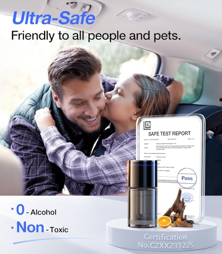 VICSEED SmartAI AUTO On/Off Car Air Freshener with Blue Ambient Light, Adjustable Concentration & 360°Scent Aroud Car Diffuser, 160ML Large Capacity for 6 Months Long-Lasting Use - Premium Cologne