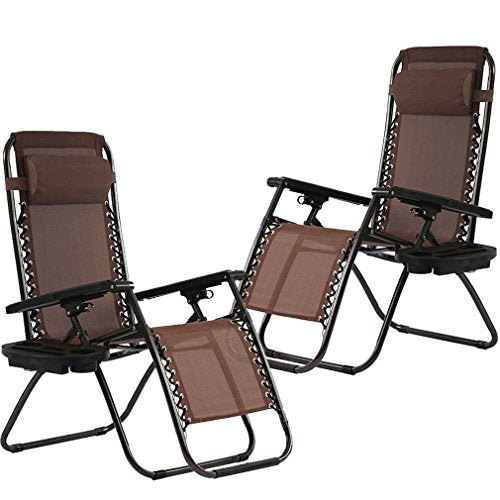 2 Pack Zero Gravity Reclining Folding Chairs