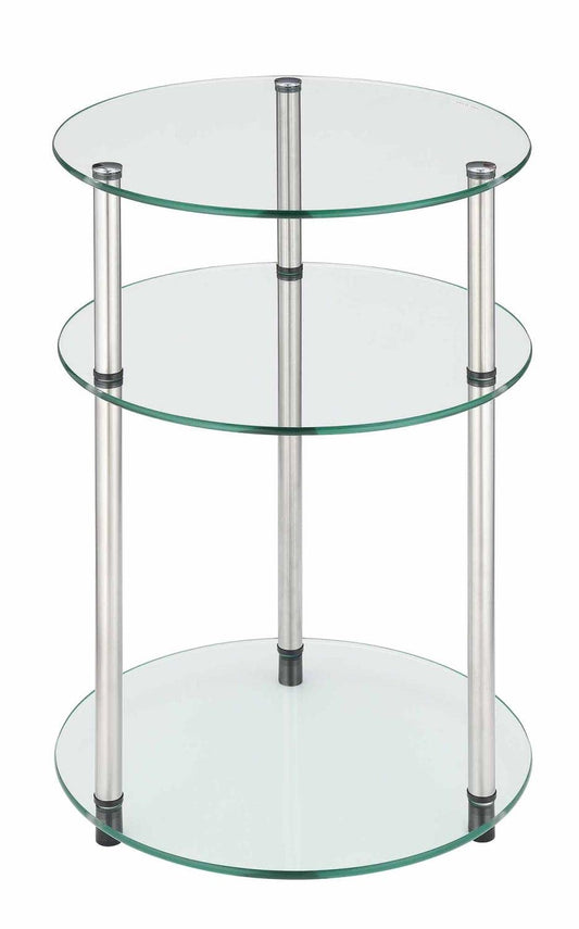 Convenience Concepts Designs2Go Classic Glass 3 Tier Round Table, Glass