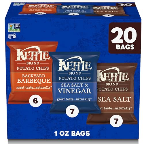 20 Pack Kettle Brand Potato Chips Variety Assortment