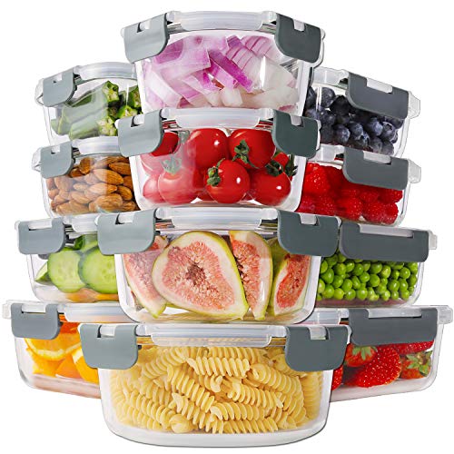 24 Pack Glass Food Storage Containers with Lids