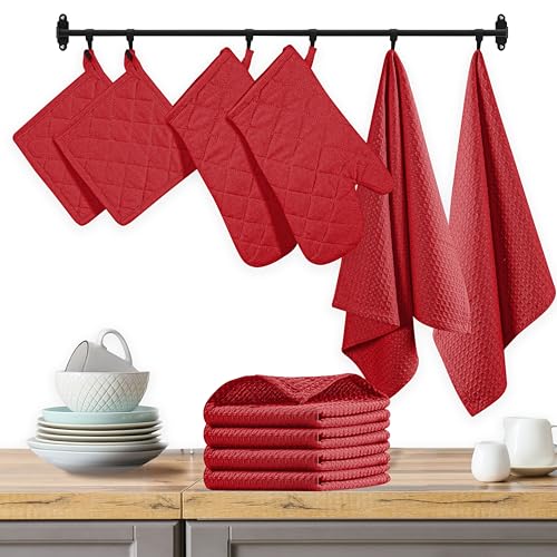 10 Piece Cotton Kitchen Towel and Mitt Set