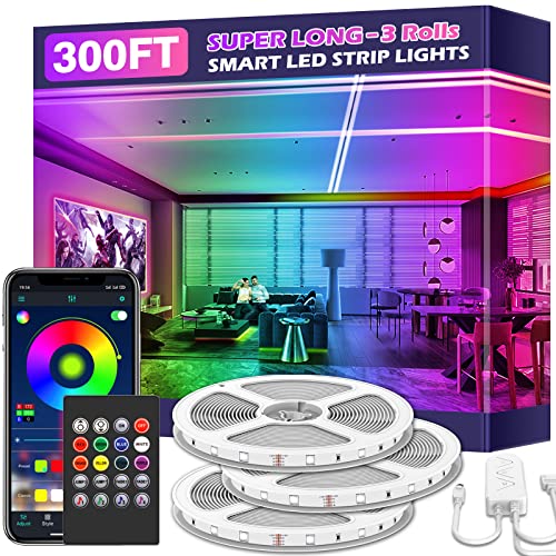 300ft Smart LED Strip Lights Music Sync Bluetooth