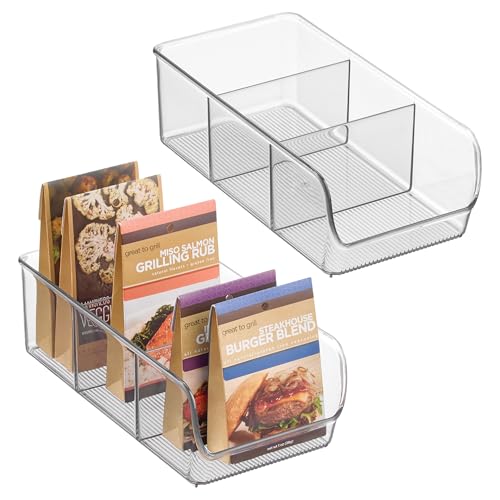 2 Pack InterDesign Stackable Divided Storage Bins