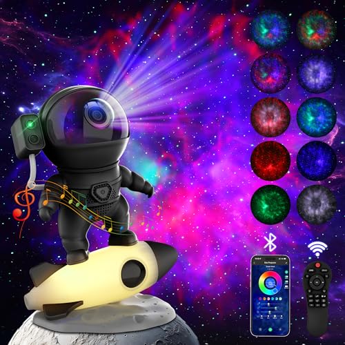 Astronaut Galaxy Star Projector Night Light with Speaker